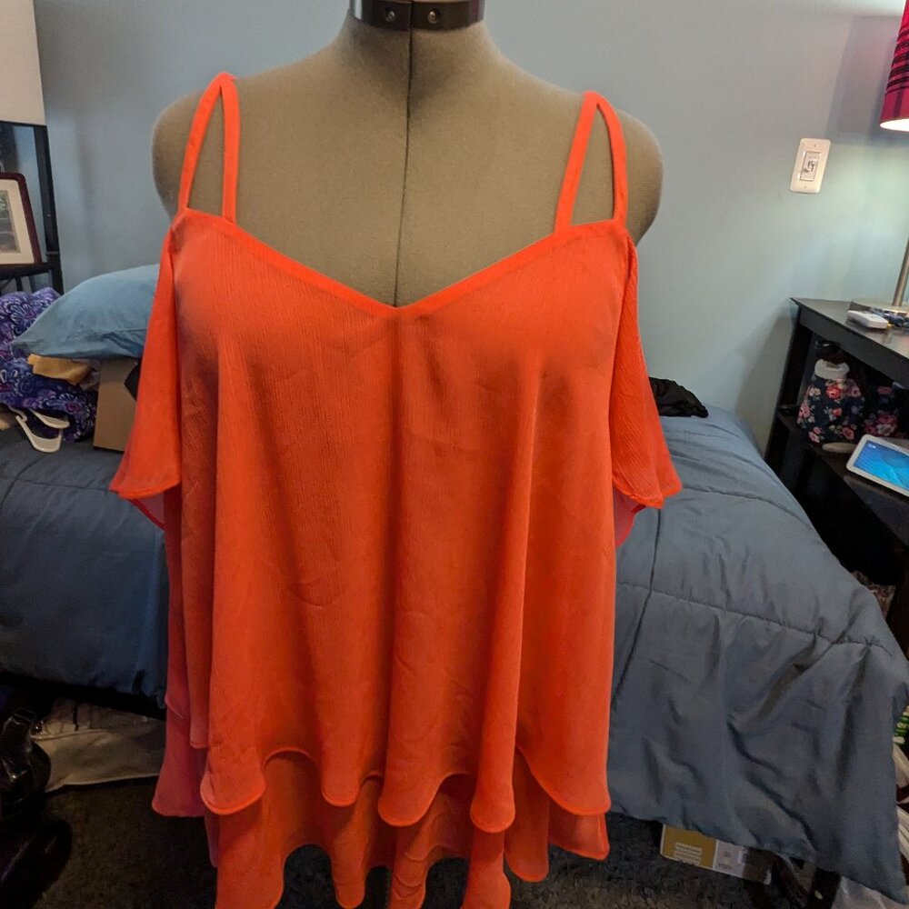 Torrid Layered Cold Shoulder flowy top